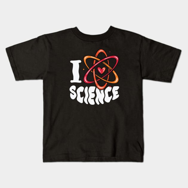 I Heart Science // I Love Science // Atom Symbol Kids T-Shirt by SLAG_Creative